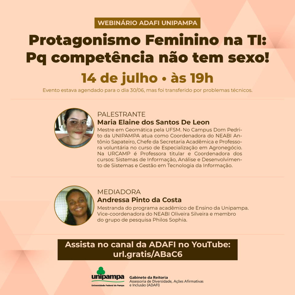 Webinário ADAFI – Protagonismo Feminino na TI: Pq competência não tem sexo!  – Portal de Eventos
